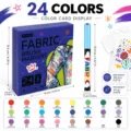 24 colors fabric brush markers set for diy clothing t-shirt painting and textile art. - Color 24