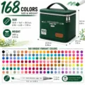 Set de 168 Rotuladores de Alcohol con Bolsa Doble Punta para Dibujo Artístico - 168 Colores