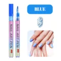 Professioneller 3-in-1 Nailart-Stift in kräftigem Blau für einfache Maniküre und feine Linien. - 0.7mm Feder / Blau