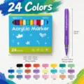Set de 24 Marcadores Acrilicos Boligrafos de Pintura Liquida para Arte Dibujo y Graffiti - Caja de 24 Colores