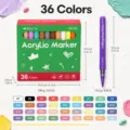 Conjunto de 36 Rotuladores Acrílicos Punta Pincel DIY Arte Dibujo Graffiti Lápiz - Caja de 36 Colores