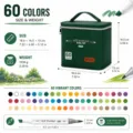Set de 60 rotuladores de doble punta con estuche para dibujo, bocetos y diseño. - 60 Colores