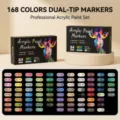 Juego de 168 rotuladores acrílicos de doble punta para graffiti DIY, dibujo y arte. - 84 piezas (168 colores)