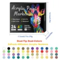 Acrylmarker doppelte spitze 48 farben set kunst malerei stifte fuer schueler skizzieren - 24 Stifte / 48 Farben