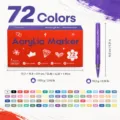 Set de 72 rotuladores acrílicos con punta de pincel suave para dibujo y pintura. - Caja de 72 Colores