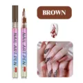 Brauner Nail Art Stift und Pinsel für kreative Nageldesigns, präzise und einfach anzuwenden. - 0.7mm Feder / Braun