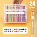 24 colors acrylic marker pens set, soft tip washable art markers for kids drawing and DIY craft. - 24-Color Set