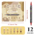 12 Colors Dual Tip Acrylic Marker Pens Skin Tone Art Drawing Graffiti Colored Pens Set - Skin Tones / 12 Pieces/Pack