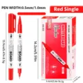 Dual tip dry erase whiteboard marker, red color, 0.5mm and 1.0mm fine tips for office use. - Red