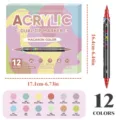 Dual Tip Acrylic Marker Set 12 Colors Macaron Pastel Art Craft DIY Graffiti Painting Pen - Macaron Colors / 12 Pieces/Pack