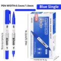 Double-ended whiteboard marker set with 0.5mm and 1.0mm tips in vibrant blue color. - Blue