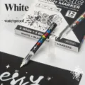 Direct liquid acrylic paint markers set, 12 colors white black waterproof pens for art crafting - Mixed Pack - 6 White & 6 Black