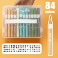 Set de 84 marcadores acrílicos con caja transparente portátil, rotuladores de agua para arte. - Ochenta y Cuatro Colores