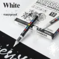 White acrylic marker pen, direct-liquid soft tip, waterproof graffiti and highlight pen. - 12 Pieces / White