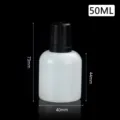 Refillable 50ml marker plastic bottle with black cap, durable PE material design for ink. - 50ml Pack / Customizable Color
