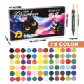 Set 72 pennarelli a doppia punta con tabella colori, pennarelli artistici professionali per disegno. - Pennarelli a doppia punta a 72 colori