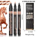Metallic chrome marker pens set with three pen tips, high gloss mirror liquid ink for art painting. - 3-Pack Electroplated Copper