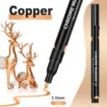 Metallic chrome marker pen copper 2.0mm liquid mirror paint marker for gundam models - Copper Gold