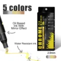 Chrom marker pen 2.0mm aufoelbasierter wasserdichter Spiegeleffekt Lackstift Modell. - 5 Farben, Farbbox-Set