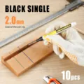 Long nib marker for woodworking and construction, 2.0mm deep hole marking pen, black single piece. - 30mm / Black