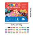 Acrylic brush marker set 36 colors, water-based liquid markers for drawing art painting graffiti. - 36 Colors Set