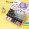 Acrylic marker pens set 36 pcs 72 colors with 1-5mm tips for kids art drawing and graffiti. - 36 Pcs 72 Colors