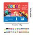48 colors acrylic brush markers set, water-based paint pens for art drawing and graffiti. - 48 Colors Set