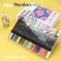 48 Pcs Dual Tip Acrylic Paint Markers Set 96 Colors for Art Drawing Graffiti School Supplies - 48 Pcs 96 Colors