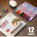 12pcs 0.7mm extra fine point water-based paint markers set for rock painting crafts DIY art. - FF-1020 (12-Color Set)