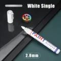 White paint marker 2.8mm pen waterproof quick drying touch up tool for car tire furniture - 2.8mm White