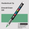 Marqueur acrylique vert émeraude avec pointe pinceau souple pour le dessin et la peinture d'enfants. - Verdoyant