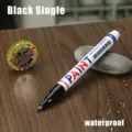 Black paint marker pen waterproof quick drying for car tire and furniture touch up repair - 0.7mm Black