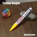 Waterproof paint marker pen for car tires and furniture repair, yellow single pack. - 0.7mm Yellow