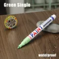 Waterproof green paint marker pen for car tires and furniture touch up, quick drying ink. - 0.7mm Green