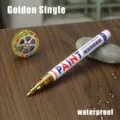 Gold paint marker pen for furniture retouching and car tire repair, waterproof fast dry. - 0.7mm Gold