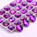 Purple glass rhinestones crystal flatback buttons for DIY sewing apparel accessories - 12mm 40 Pieces/Pack / 48 Purple Velvet