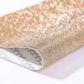 Detail view of self-adhesive rhinestone mesh sheet for DIY apparel and craft decoration. - 2.0mm Full Sheet Size (24x40cm) / Crystal Yellow