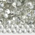 Clear flatback glass rhinestones for DIY phone cases and nail art details closeup view - Flatback White / Ss20 (diameter 4.6-4.8mm) 1440 pieces