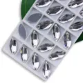 Transparante glas marquise naai-str steentjes platte achterkant kristallen voor trouwjurk kleding - Helder Wit / 9*18 mm 28 st./pak