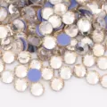 Flatback crystal rhinestones with hotfix glue backing, perfect for DIY crafts and nail art design. - SS6 / 16 Golden Shadow