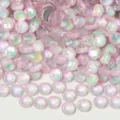 Close-up detail of large SS50 pink iridescent flatback rhinestones, perfect for DIY crafts and nail art. - 214 Crystal Pink