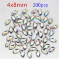 AB Color Flatback Marquise Acrylic Rhinestones 4x8mm 200pcs DIY Craft Gems Accessories - Marquise / 4x8mm, 200 Pieces/Pack