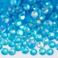 Close up view of bright blue flatback rhinestones, sparkling glass crystal craft diamonds. - ss3 (1.3-1.4mm) 1440 Pieces / Fluorescent Deep Blue AB