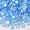 Blue AB flatback rhinestones for nail art DIY phone case crystal craft accessories decor - ss3 (1.3-1.4mm) 1440 Pieces / Fluorescent Light Blue AB