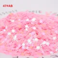 10g 5mm Laser Schneeflocke Nagel Pailletten süße DIY Glitzer Handwerk Zubehör Design - AB Rosa