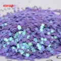10g 5mm Laser Schneeflocken Nail Art Pailletten holografisches lila DIY Glitzer Zubehör - AB Lila