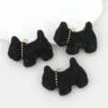 Pendentifs chien Scottie en cristal noir strass scintillants breloques pour chiot bijoux DIY - Noir