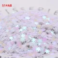 5mm Laser Schneeflocke Nagel Pailletten schillernd DIY Glitzer Flocken Zubehör 10g - Kristall AB
