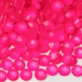 Close-up view of vibrant hot pink flatback rhinestones, perfect for nail art and DIY decor. - ss6 (1.9-2.0mm) 1440 Pieces / Fluorescent White AB Same Color Bottom