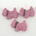 Porte-clés chien Scottie en strass rose étincelant mignon pendentif de sac à main cristal - Rose